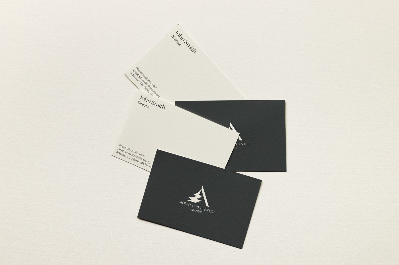 Mt. Cuba Center business card design.