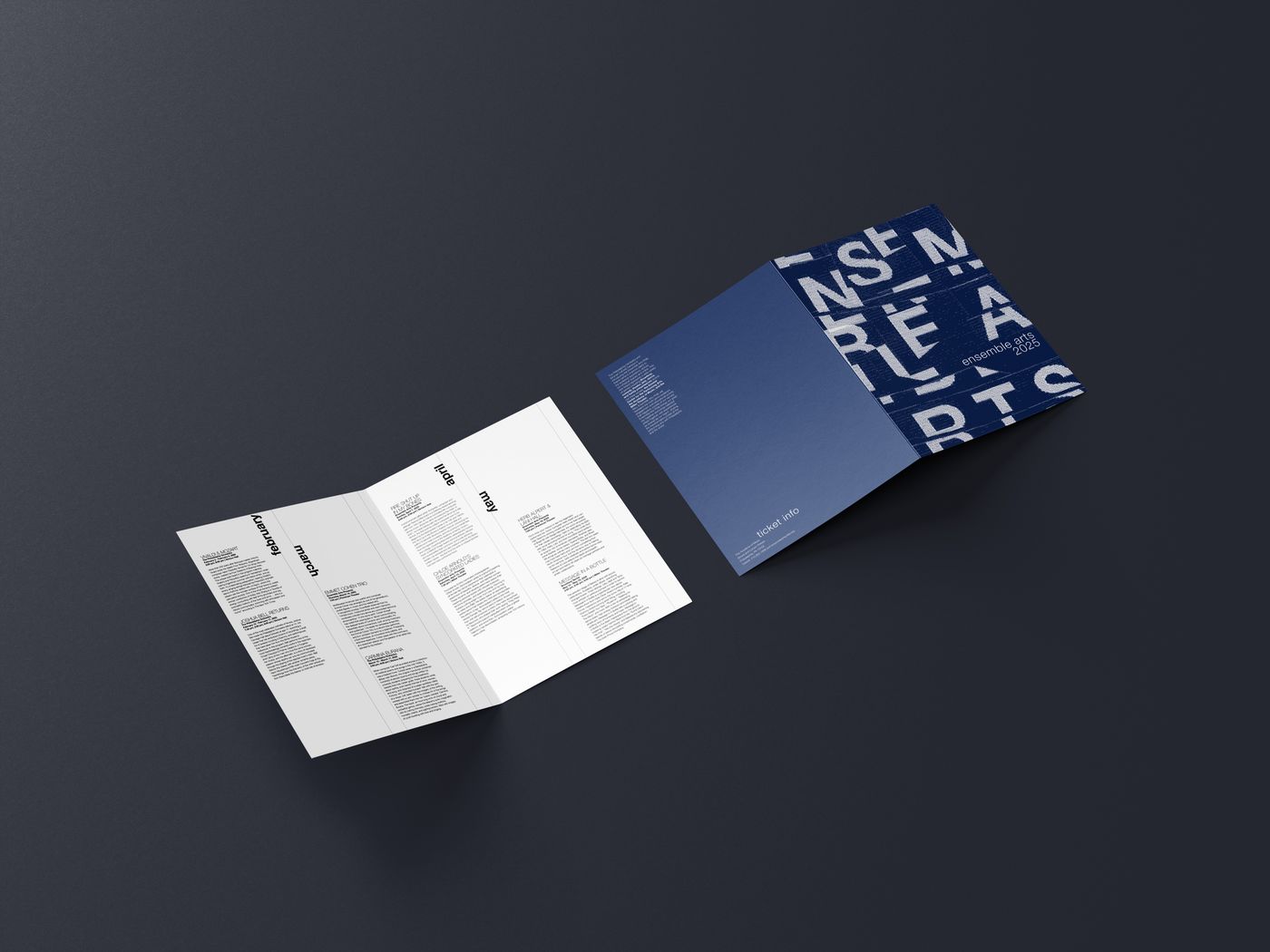 Ensemble Arts mailer layout one.